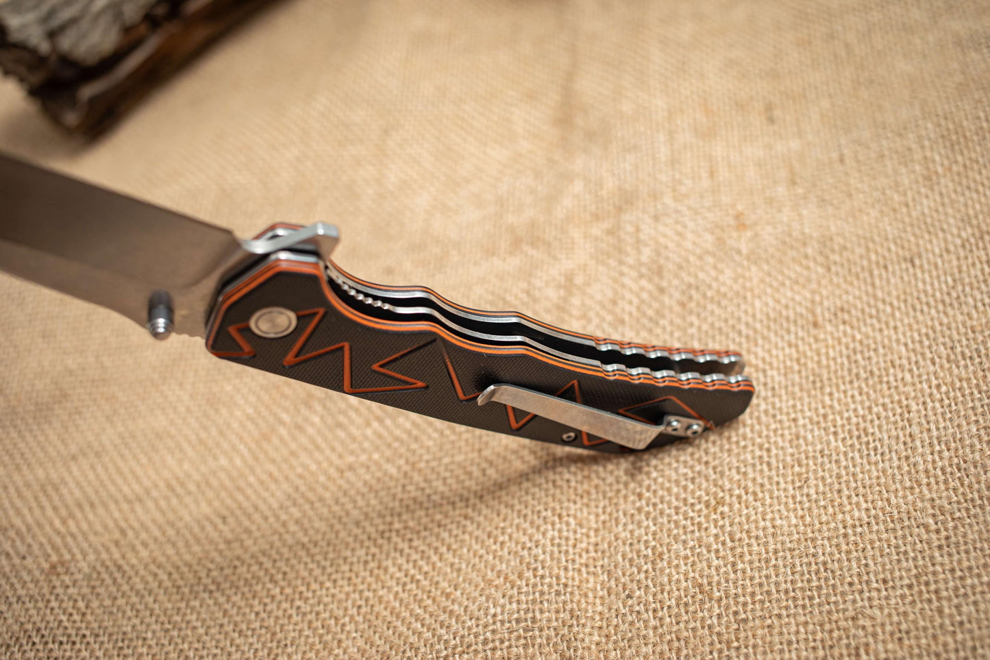 Textured G10 Folding EDC Knife – 5Cr14 Stonewashed Blade, Lightweight Outdoor Utility Tool