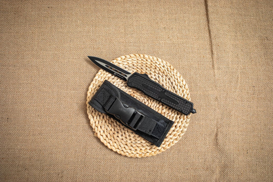 Premium Tactical EDC Knife – Carbon Fiber Handle, Razor Sharp 3Cr13 Steel, Fast Action Knife