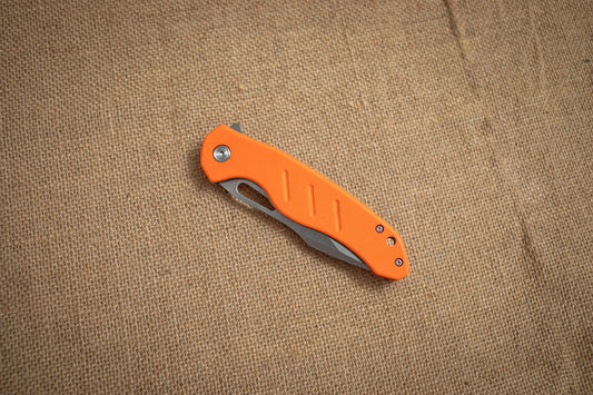 Bright Orange G10 Folding EDC Knife – 5Cr14 Steel Blade, Lightweight Outdoor Utility Tool