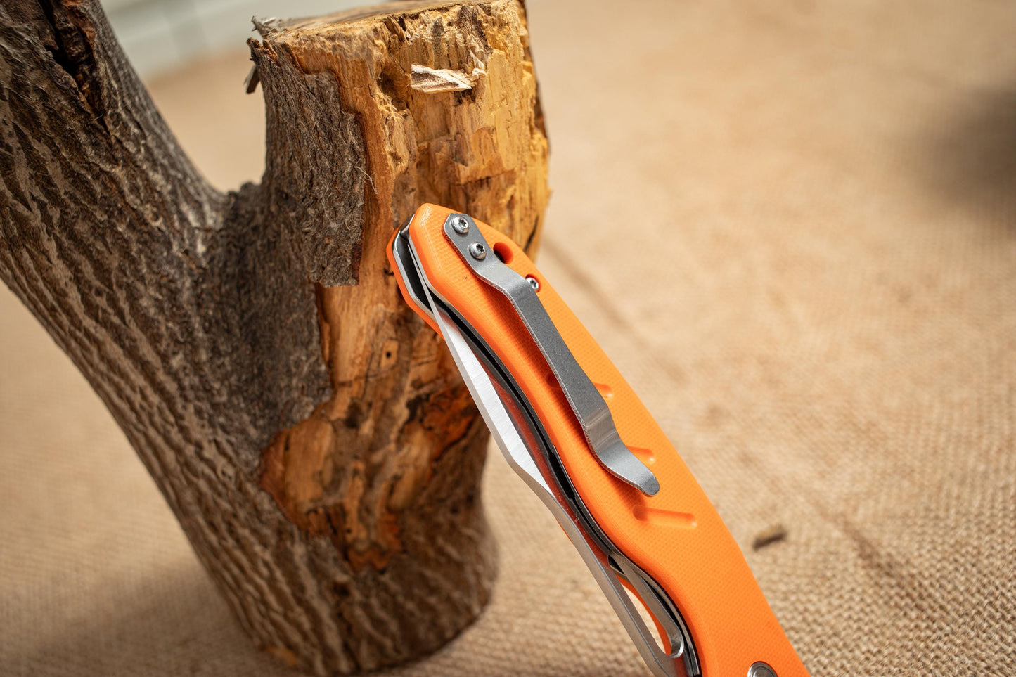 Bright Orange G10 Folding EDC Knife – 5Cr14 Steel Blade, Lightweight Outdoor Utility Tool