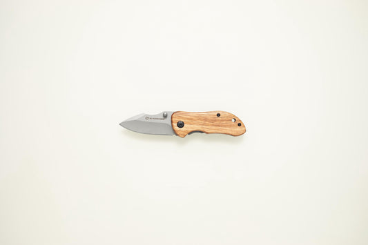 Compact Wood Handle Folding EDC Knife – 3Cr13 Steel Blade, Lightweight Pocket Utility Tool