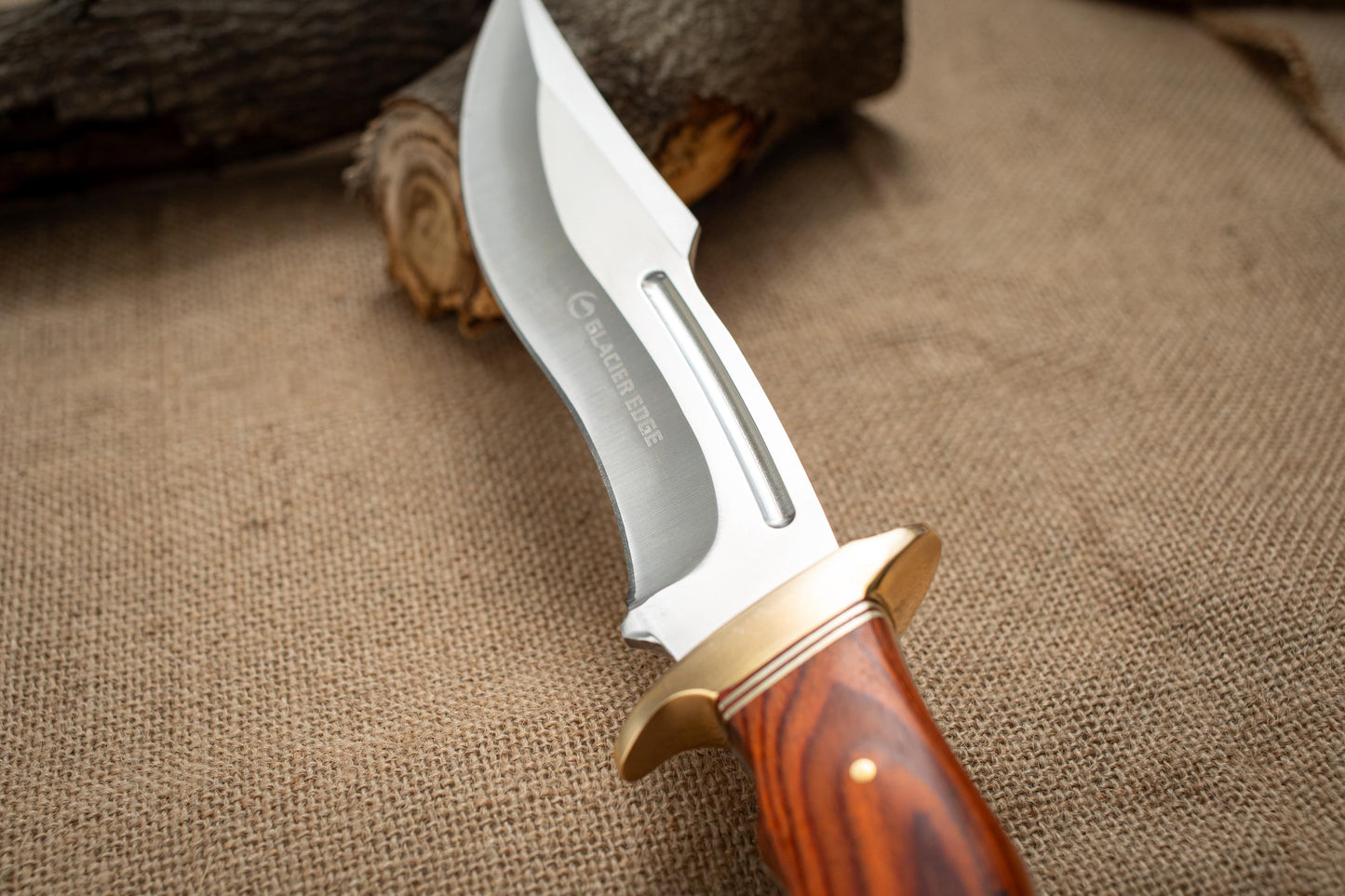 Fixed Blade Outdoor Knife with Sheath – Stainless Steel Hunting Knife, Wood Handle Utility Tool