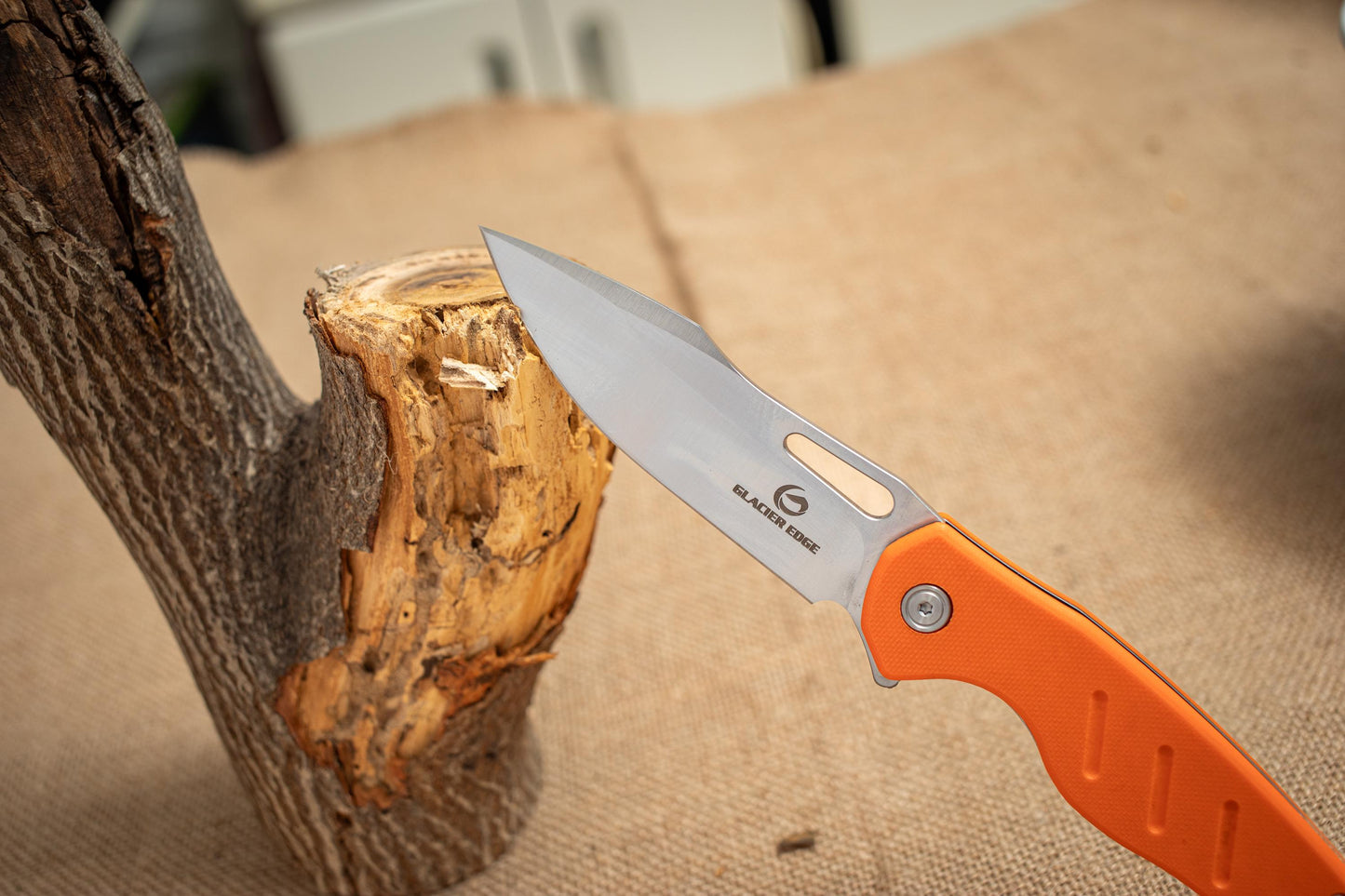 Bright Orange G10 Folding EDC Knife – 5Cr14 Steel Blade, Lightweight Outdoor Utility Tool