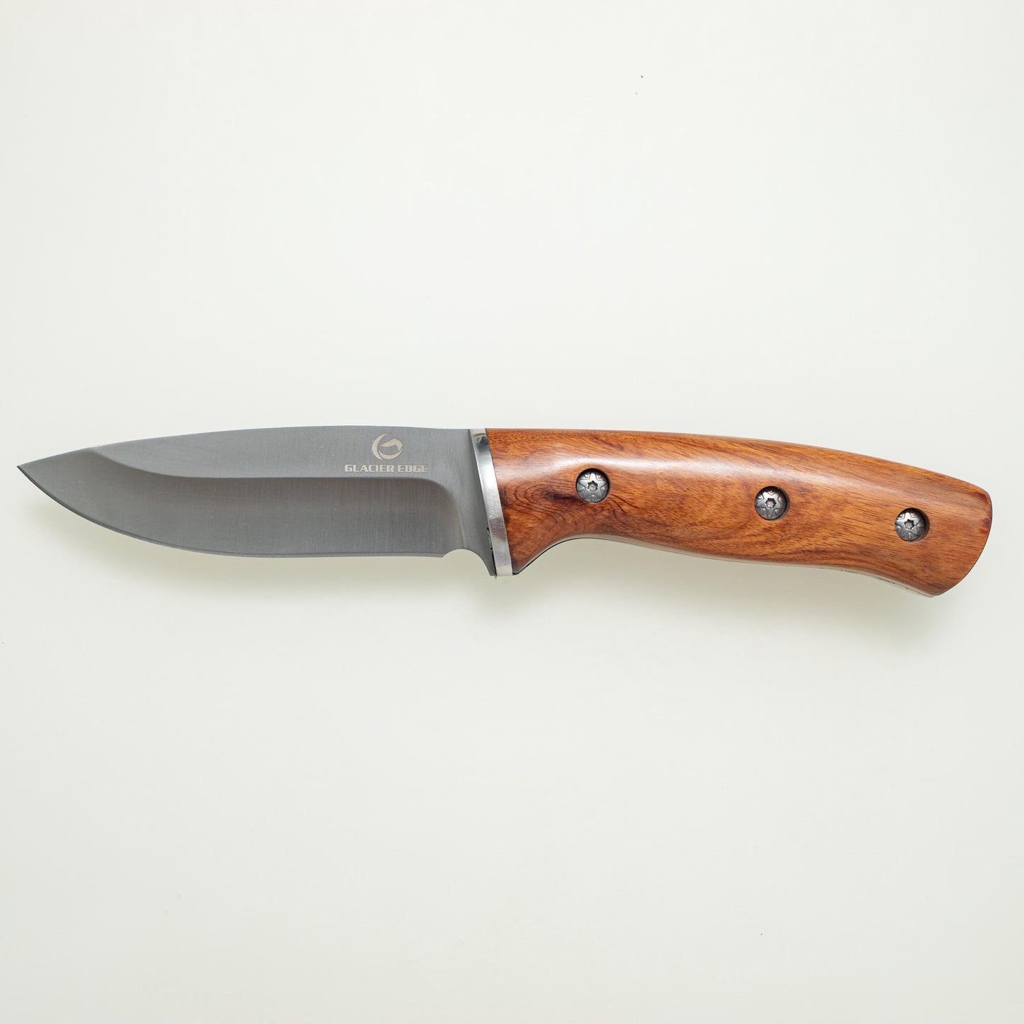 Heavy Duty Hunting Knife – Full Tang 4mm Blade, Wood Handle with Leather Sheath