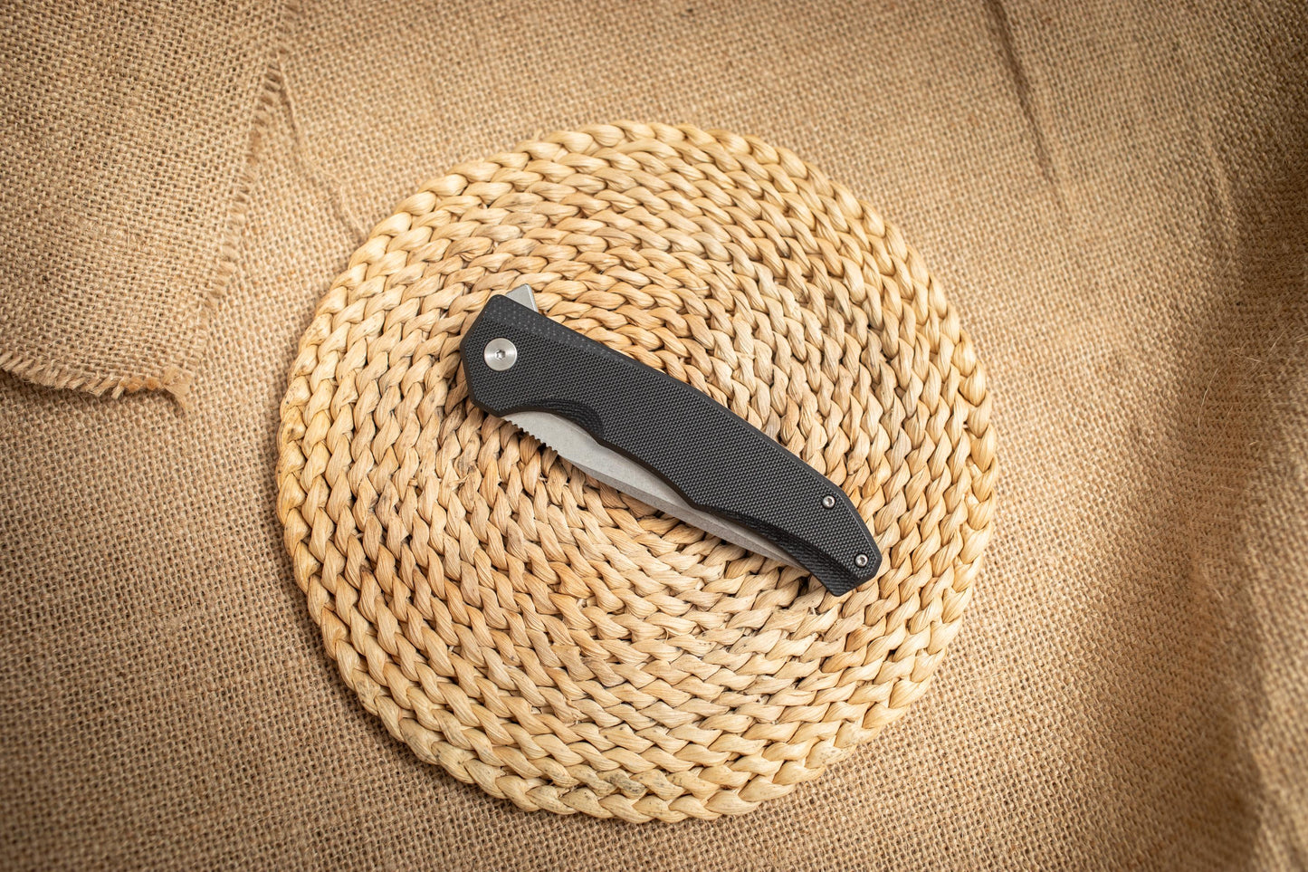 Lightweight Tactical EDC Folding Knife – G10 Handle, Stonewashed 5Cr14 Steel, Pocket Knife