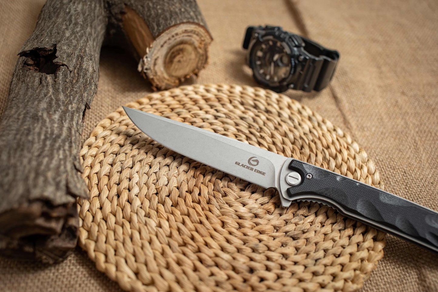 Titanium Coated G10 Folding EDC Knife – Long Blade 5Cr14 Steel, Lightweight Outdoor Utility Tool