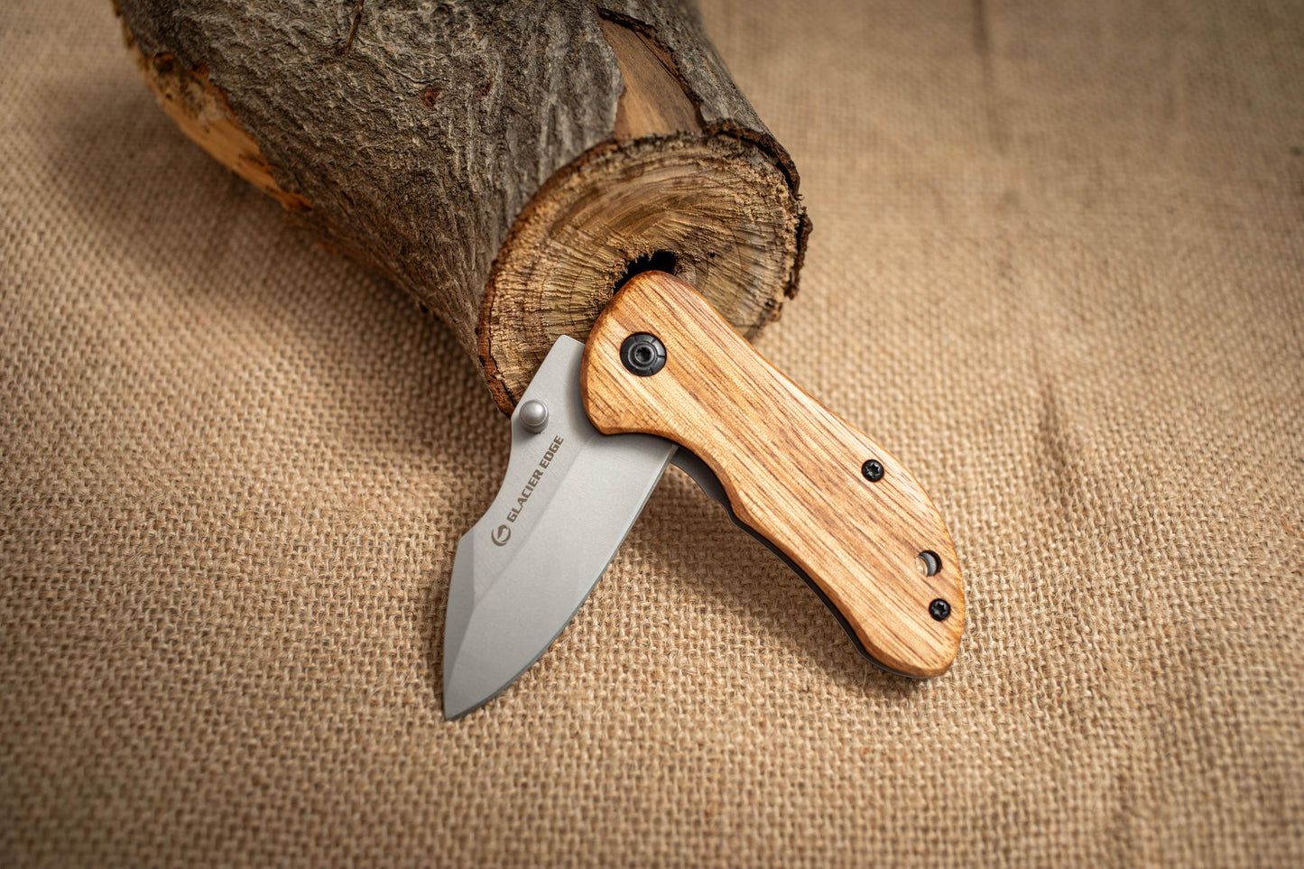 Compact Wood Handle Folding EDC Knife – 3Cr13 Steel Blade, Lightweight Pocket Utility Tool