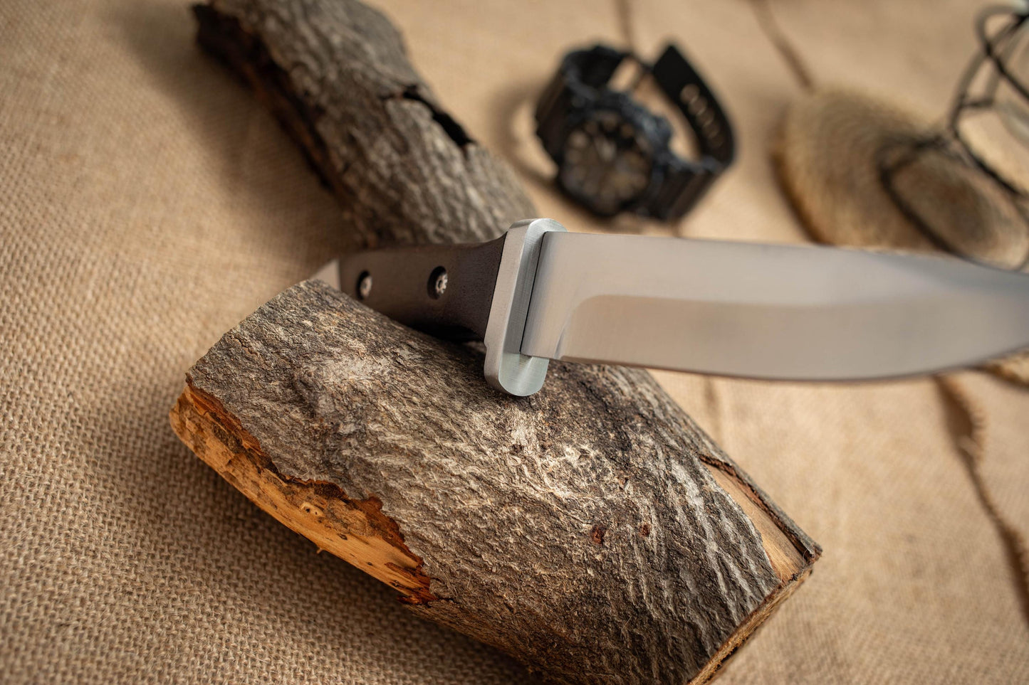 Heavy Duty Fixed Blade Knife with Sheath – 3Cr13 Steel, Wood Handle, Outdoor Bushcraft Knife
