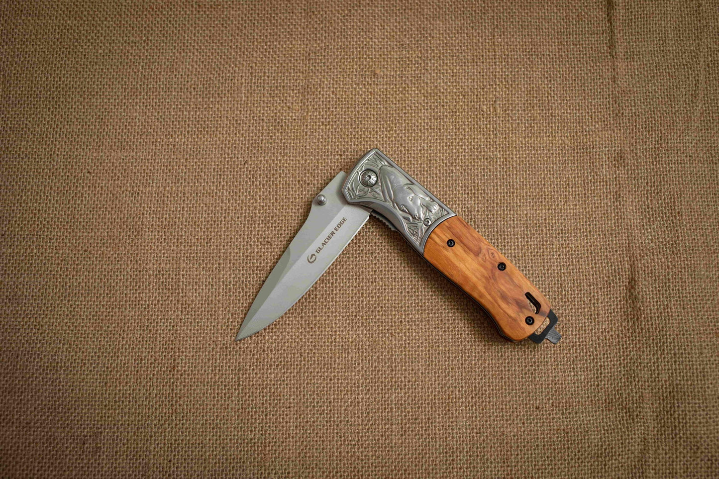 Olive Wood Handle Folding EDC Knife – Titanium Coated 3Cr13 Blade, Premium Pocket Knife