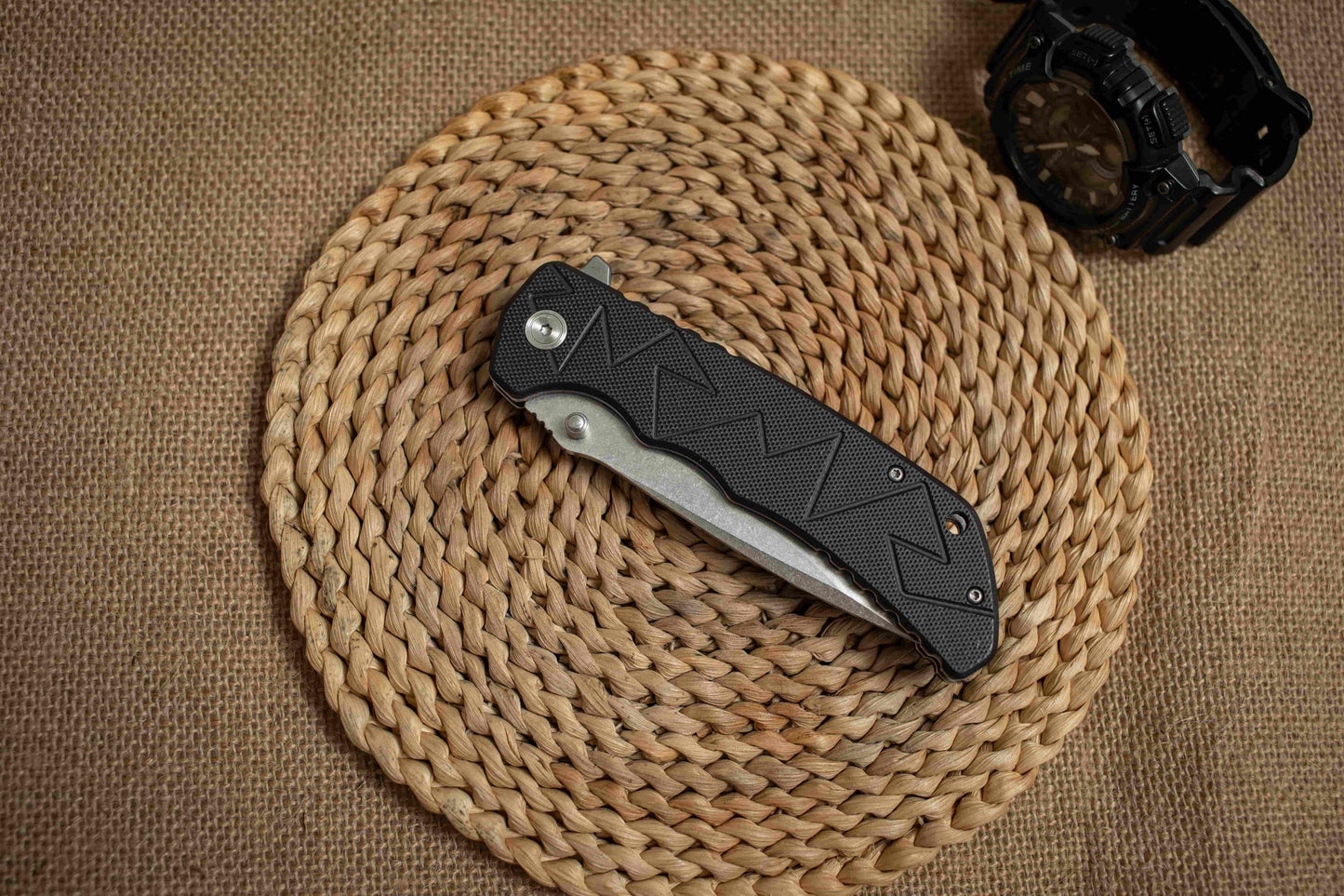 G10 Folding EDC Knife – 5Cr14 Stonewashed Blade, Lightweight Outdoor Utility Tool