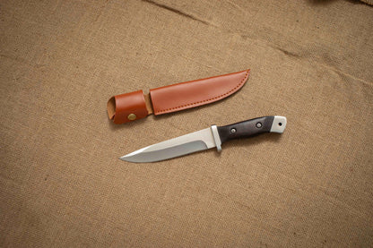 Heavy Duty Fixed Blade Knife with Sheath – 3Cr13 Steel, Wood Handle, Outdoor Bushcraft Knife