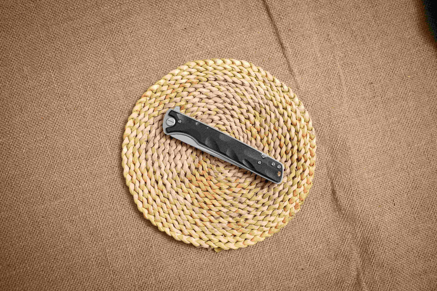 Titanium Coated G10 Folding EDC Knife – Long Blade 5Cr14 Steel, Lightweight Outdoor Utility Tool