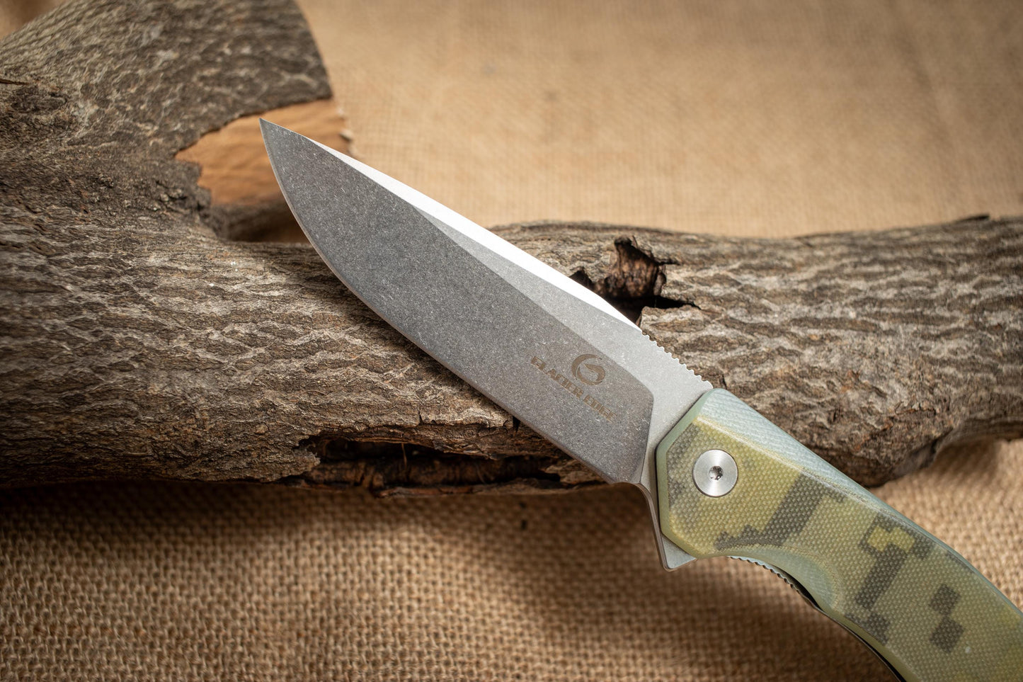 Premium G10 Folding EDC Knife – 5Cr14 Steel, Stonewashed Blade, Lightweight Outdoor Utility Tool