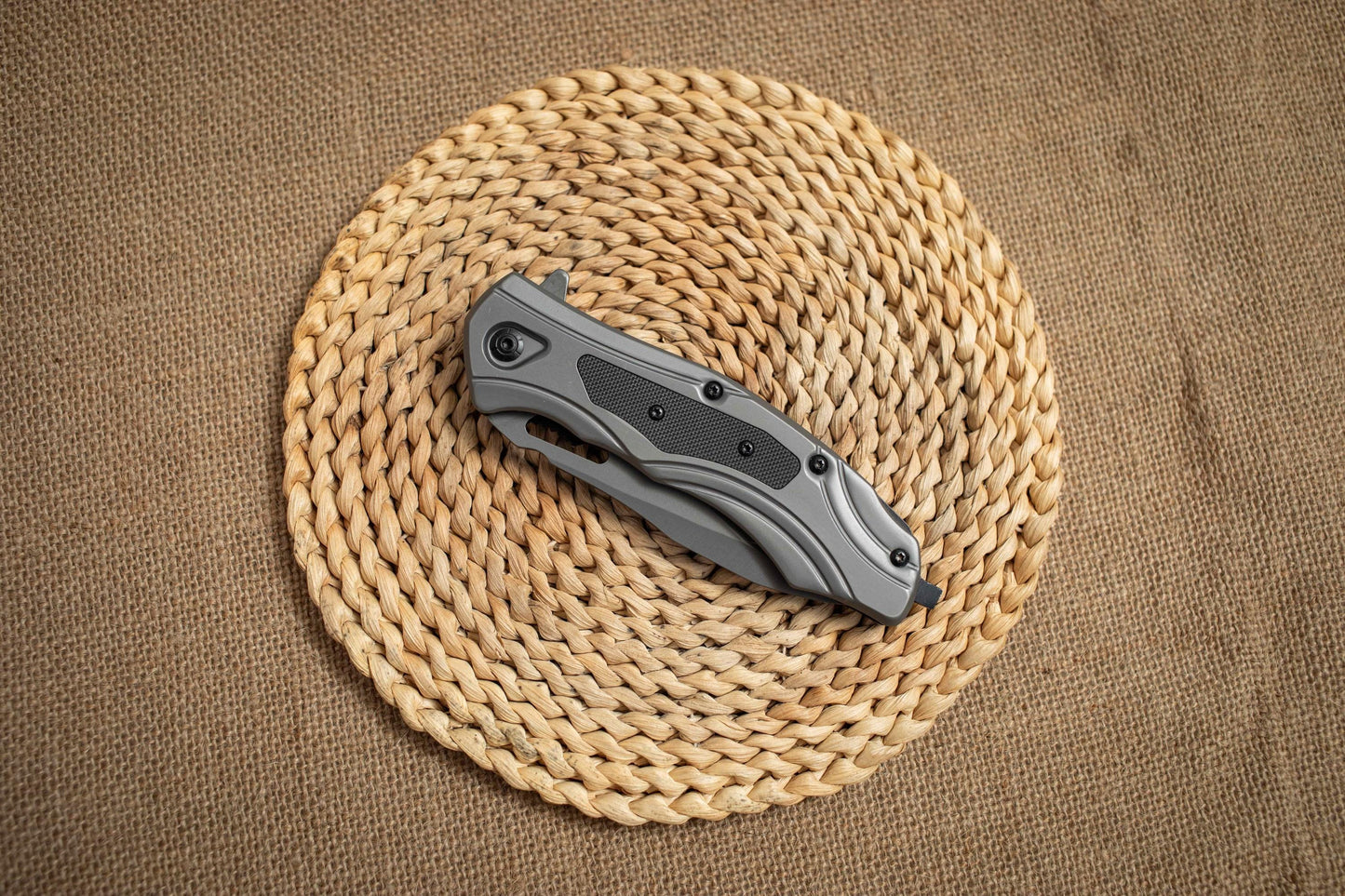 Tactical G10 Folding EDC Knife – Titanium Stonewashed 3Cr13 Blade, Lightweight Utility Tool