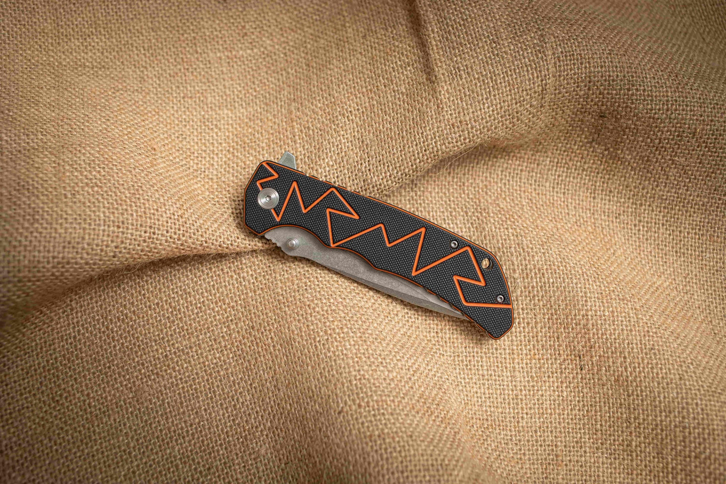 Textured G10 Folding EDC Knife – 5Cr14 Stonewashed Blade, Lightweight Outdoor Utility Tool