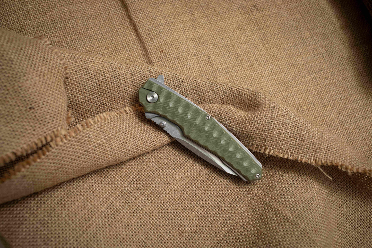 G10 Folding EDC Knife – 5Cr14 Stonewashed Blade, CNC Precision, Lightweight Outdoor Utility Tool