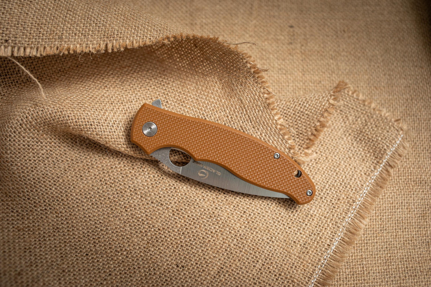 Lightweight Brown G10 Folding EDC Knife – 5Cr14 Steel, Stonewashed Blade, Outdoor Utility Tool