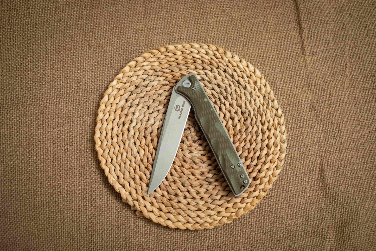 Titanium Stonewashed G10 Folding EDC Knife – Long Blade 5Cr14 Steel, Lightweight Outdoor Utility Tool