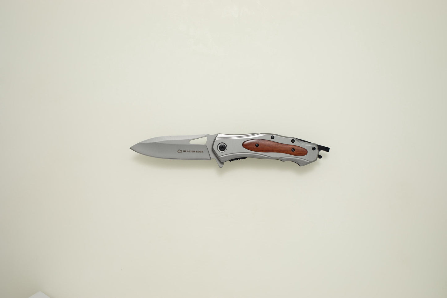 Wood Handle Tactical Folding Knife – Titanium Coated 3Cr13 Blade, Glass Breaker, EDC Utility Tool