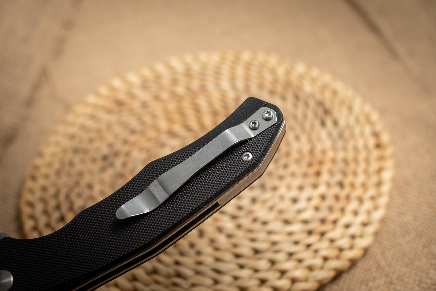 Lightweight Tactical EDC Folding Knife – G10 Handle, Stonewashed 5Cr14 Steel, Pocket Knife