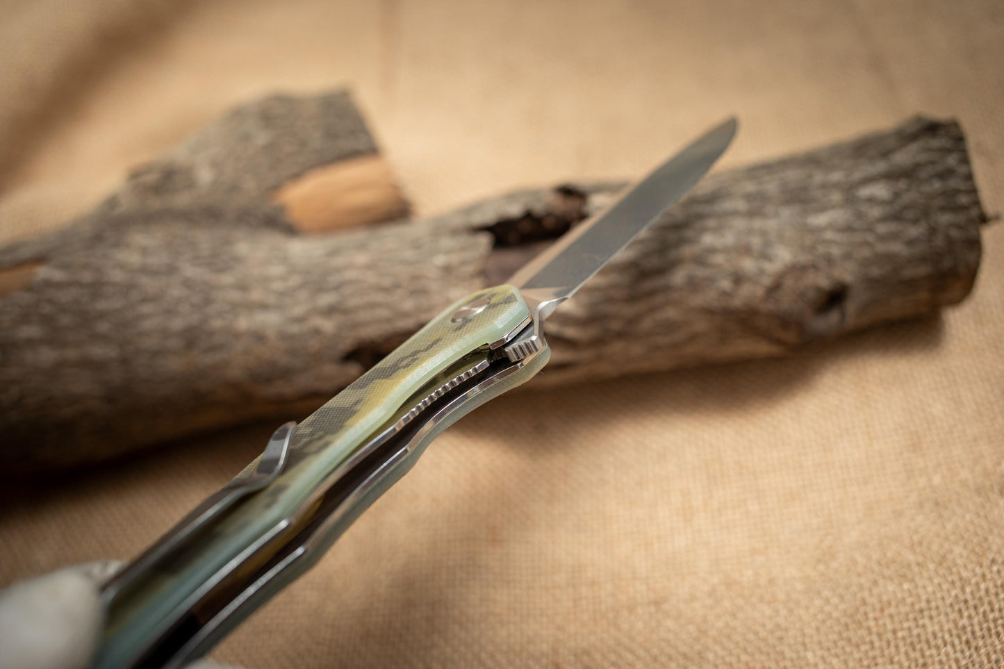Premium G10 Folding EDC Knife – 5Cr14 Steel, Stonewashed Blade, Lightweight Outdoor Utility Tool