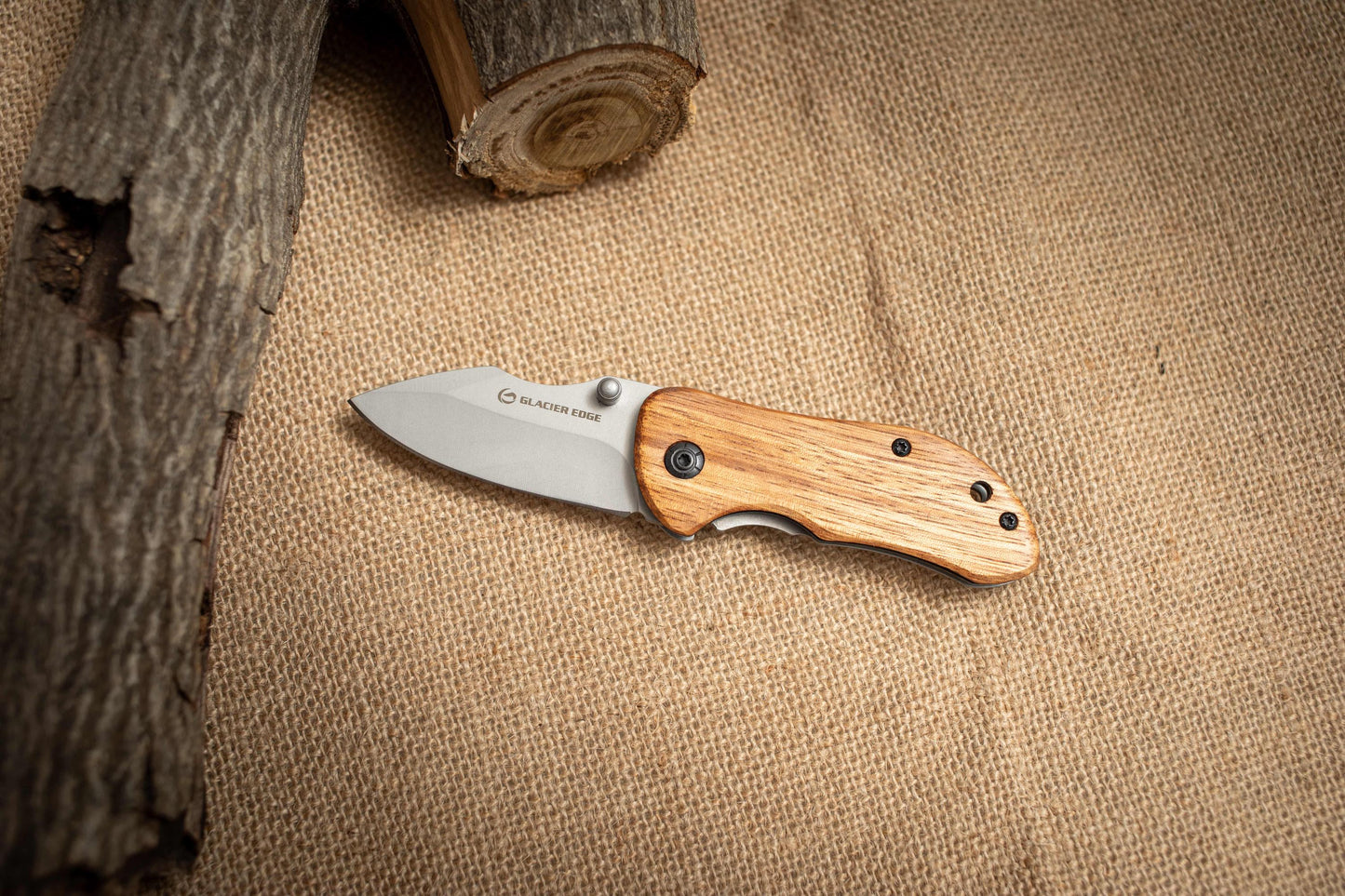 Compact Wood Handle Folding EDC Knife – 3Cr13 Steel Blade, Lightweight Pocket Utility Tool