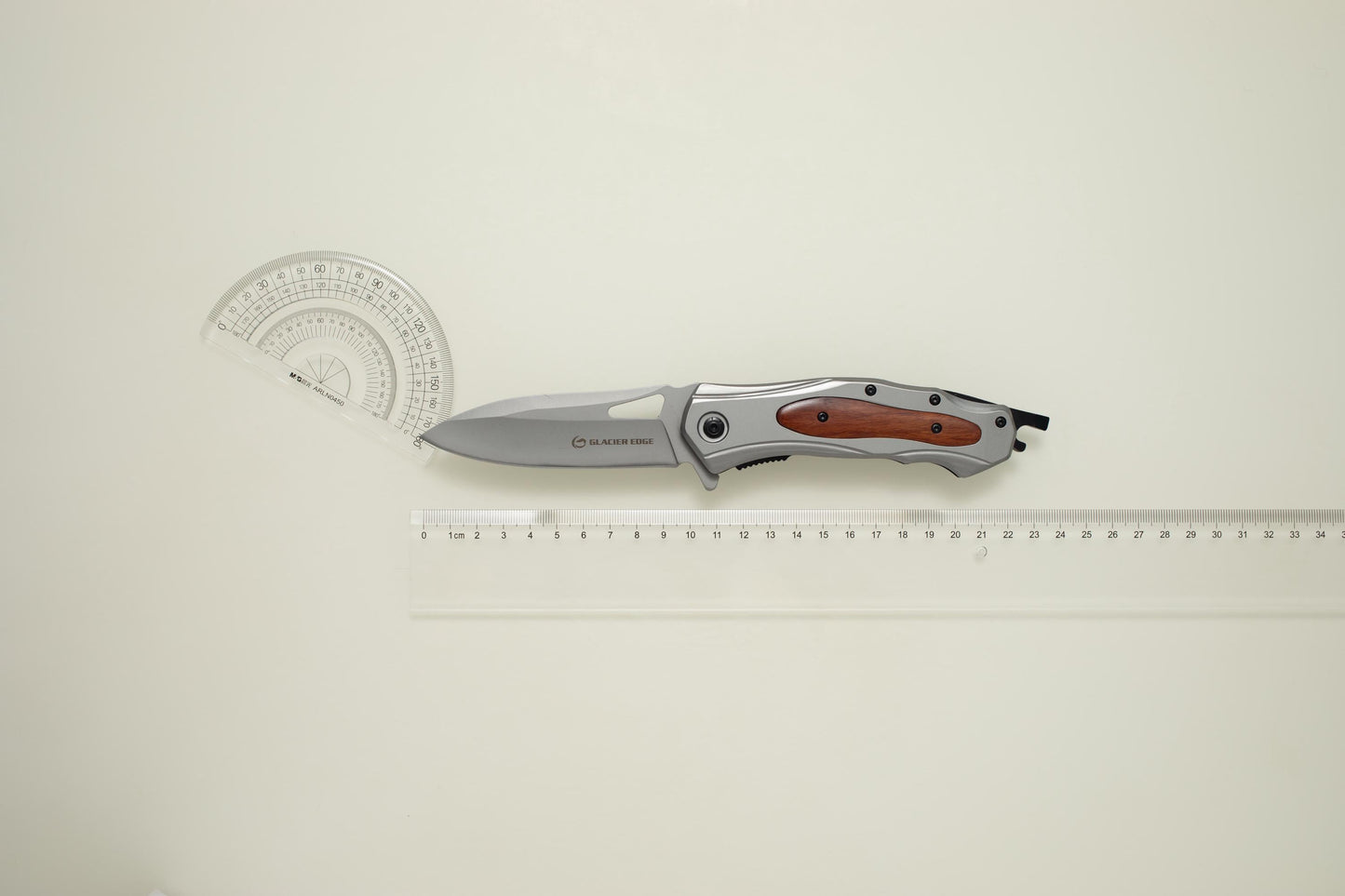 Wood Handle Tactical Folding Knife – Titanium Coated 3Cr13 Blade, Glass Breaker, EDC Utility Tool