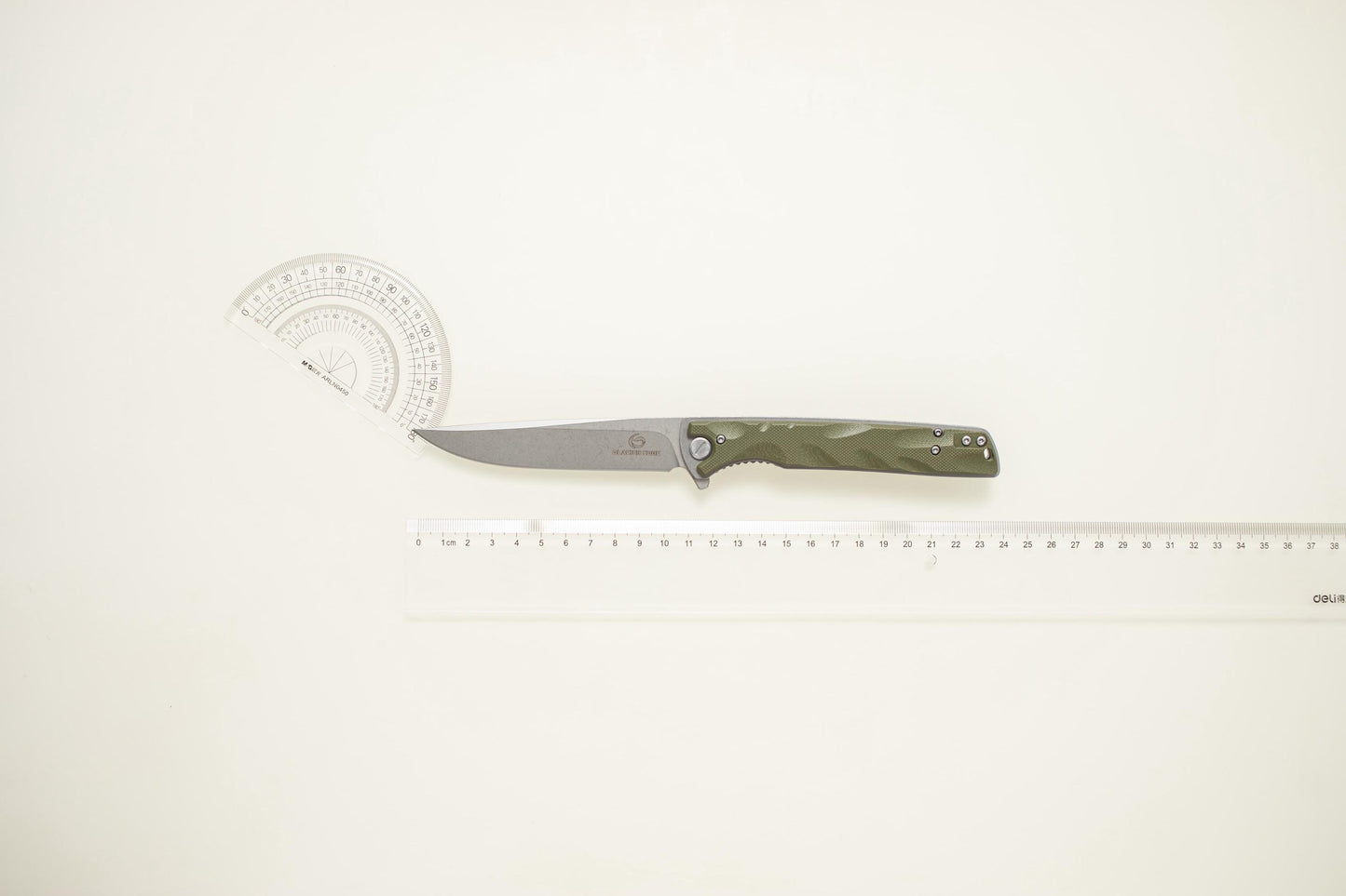 Titanium Stonewashed G10 Folding EDC Knife – Long Blade 5Cr14 Steel, Lightweight Outdoor Utility Tool