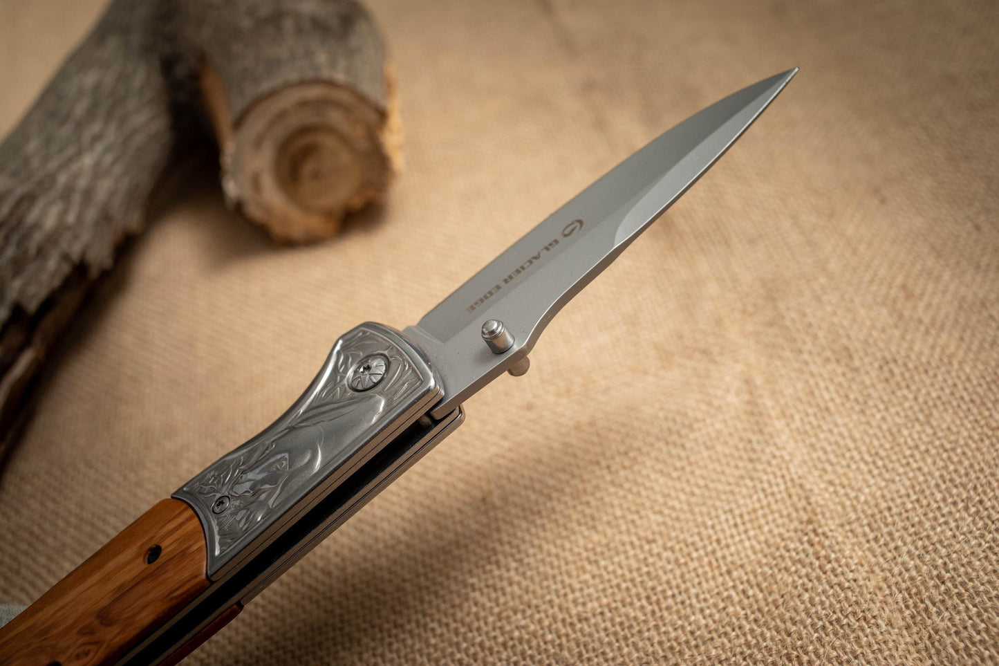 Olive Wood Handle Folding EDC Knife – Titanium Coated 3Cr13 Blade, Premium Pocket Knife