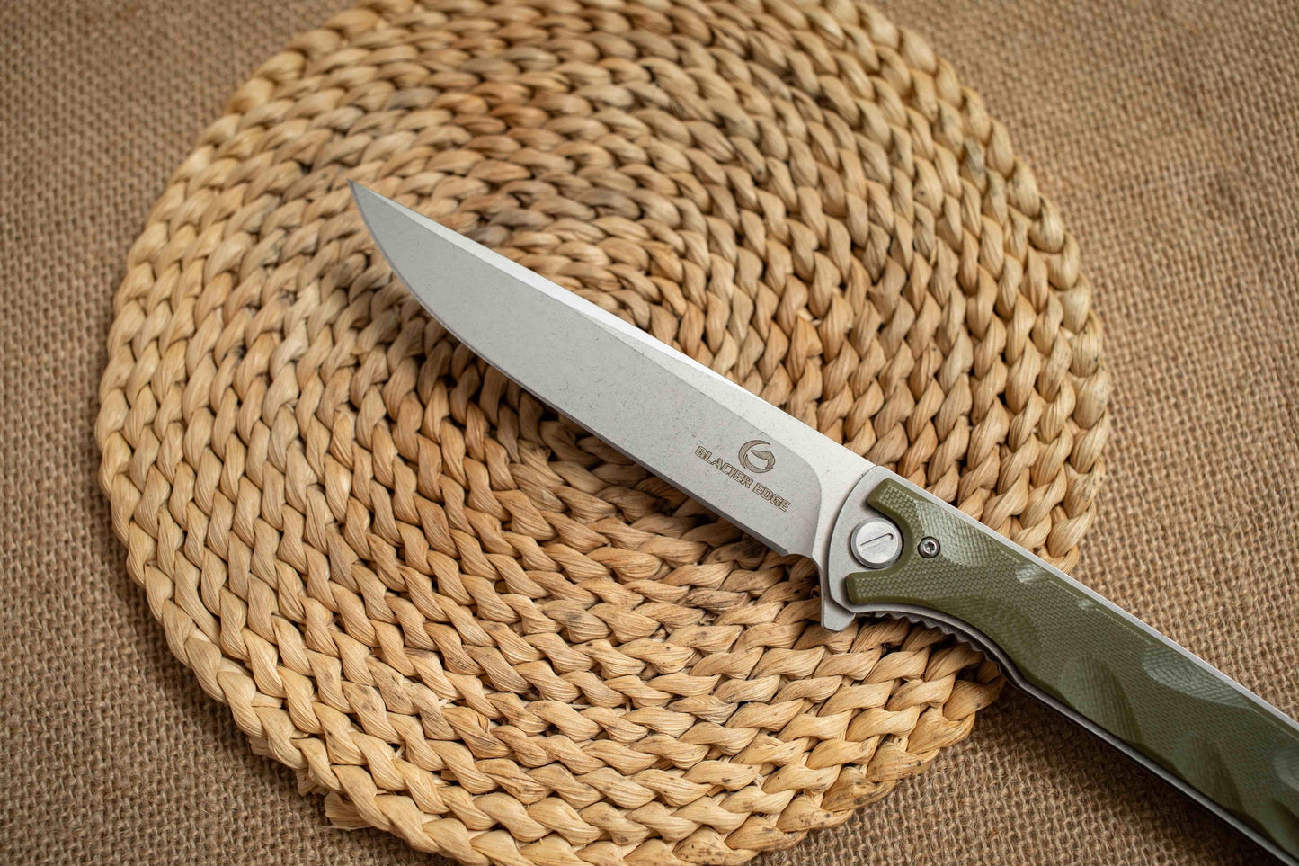 Titanium Stonewashed G10 Folding EDC Knife – Long Blade 5Cr14 Steel, Lightweight Outdoor Utility Tool