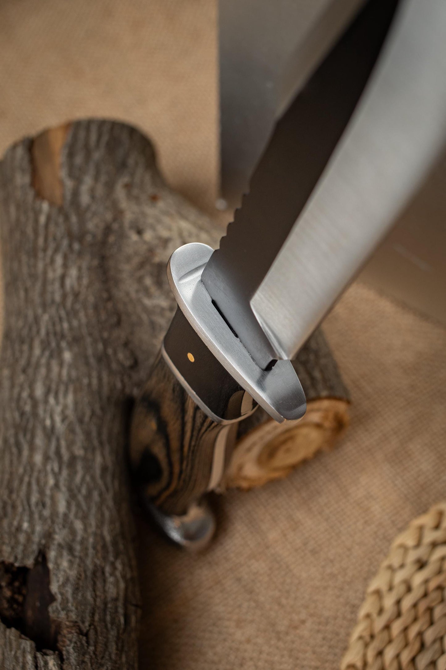 Fixed Blade Hunting Knife with Sheath – Stainless Steel Outdoor Knife, Wood Handle Utility Tool