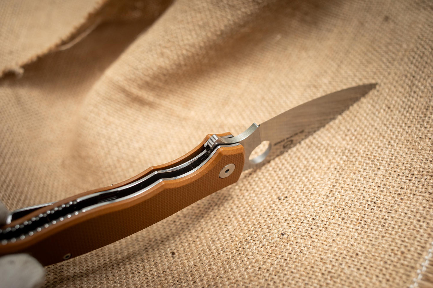 Lightweight Brown G10 Folding EDC Knife – 5Cr14 Steel, Stonewashed Blade, Outdoor Utility Tool