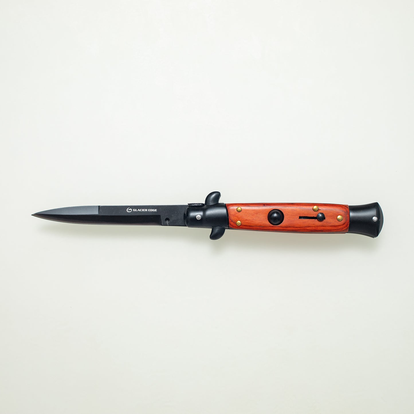 Black Blade Folding Knife – 3CR13 Steel, Wooden Handle, EDC Pocket Knife for Everyday Carry
