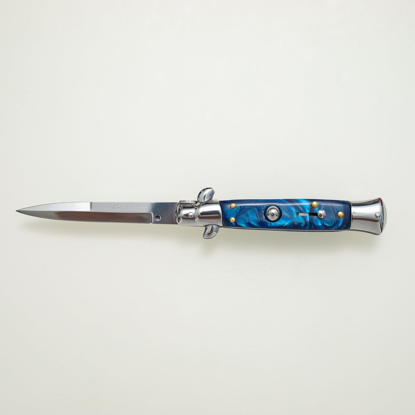 Blue Resin Folding Knife – Mirror Finish Blade, 3CR13 Steel Pocket Knife for EDC