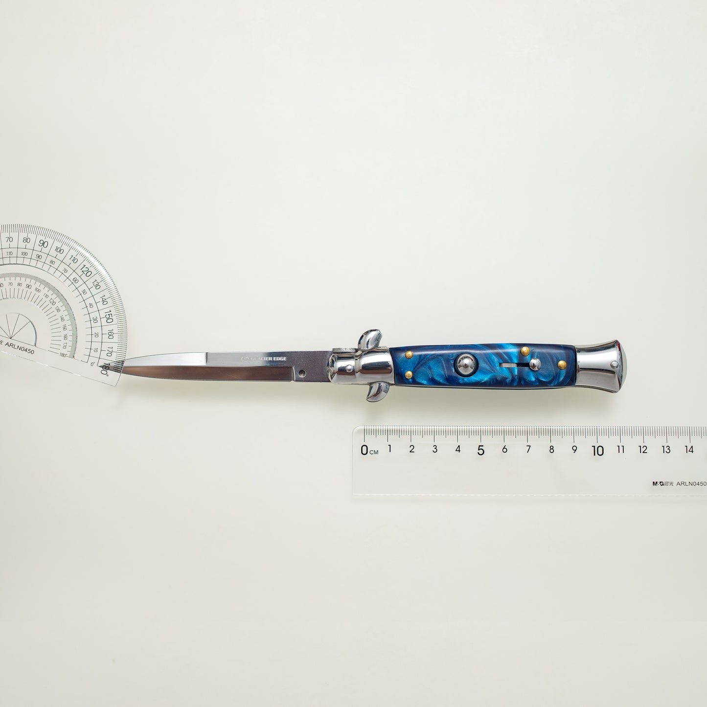 Blue Resin Folding Knife – Mirror Finish Blade, 3CR13 Steel Pocket Knife for EDC