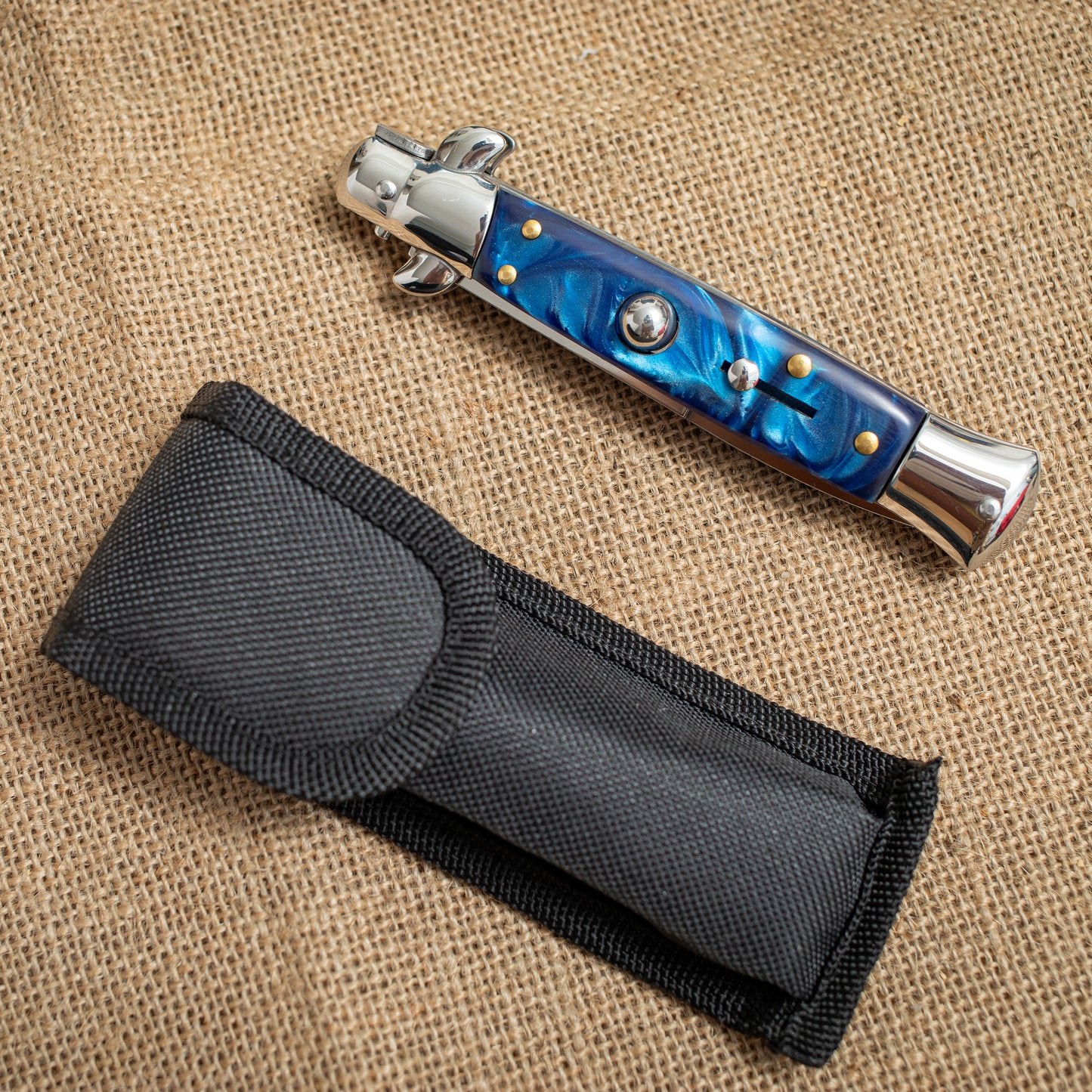 Blue Resin Folding Knife – Mirror Finish Blade, 3CR13 Steel Pocket Knife for EDC
