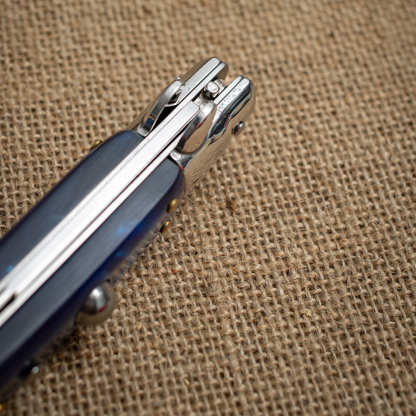 Blue Resin Folding Knife – Mirror Finish Blade, 3CR13 Steel Pocket Knife for EDC