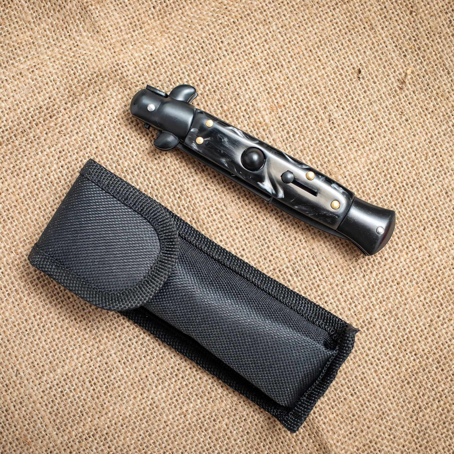 Black Folding Knife – 3CR13 Steel Blade, Resin Handle, EDC Pocket Knife for Everyday Carry