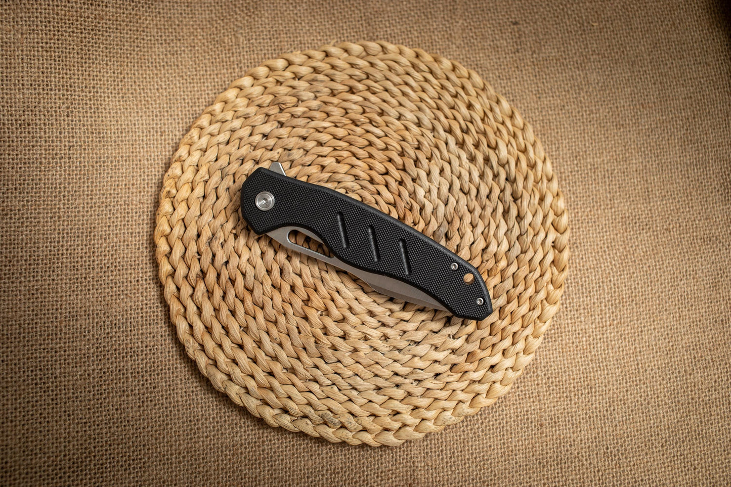 Lightweight G10 Folding EDC Knife – 5Cr14 Steel Blade, Stonewashed Finish, Outdoor Pocket Utility Tool