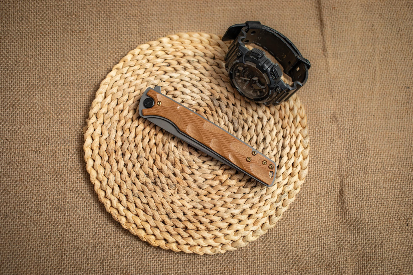 Lightweight Long Blade EDC Knife – Titanium Coated 5Cr14 Steel, G10 Handle, Outdoor Utility Tool