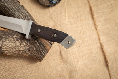 Heavy Duty Fixed Blade Knife with Sheath – 3Cr13 Steel, Wood Handle, Outdoor Bushcraft Knife