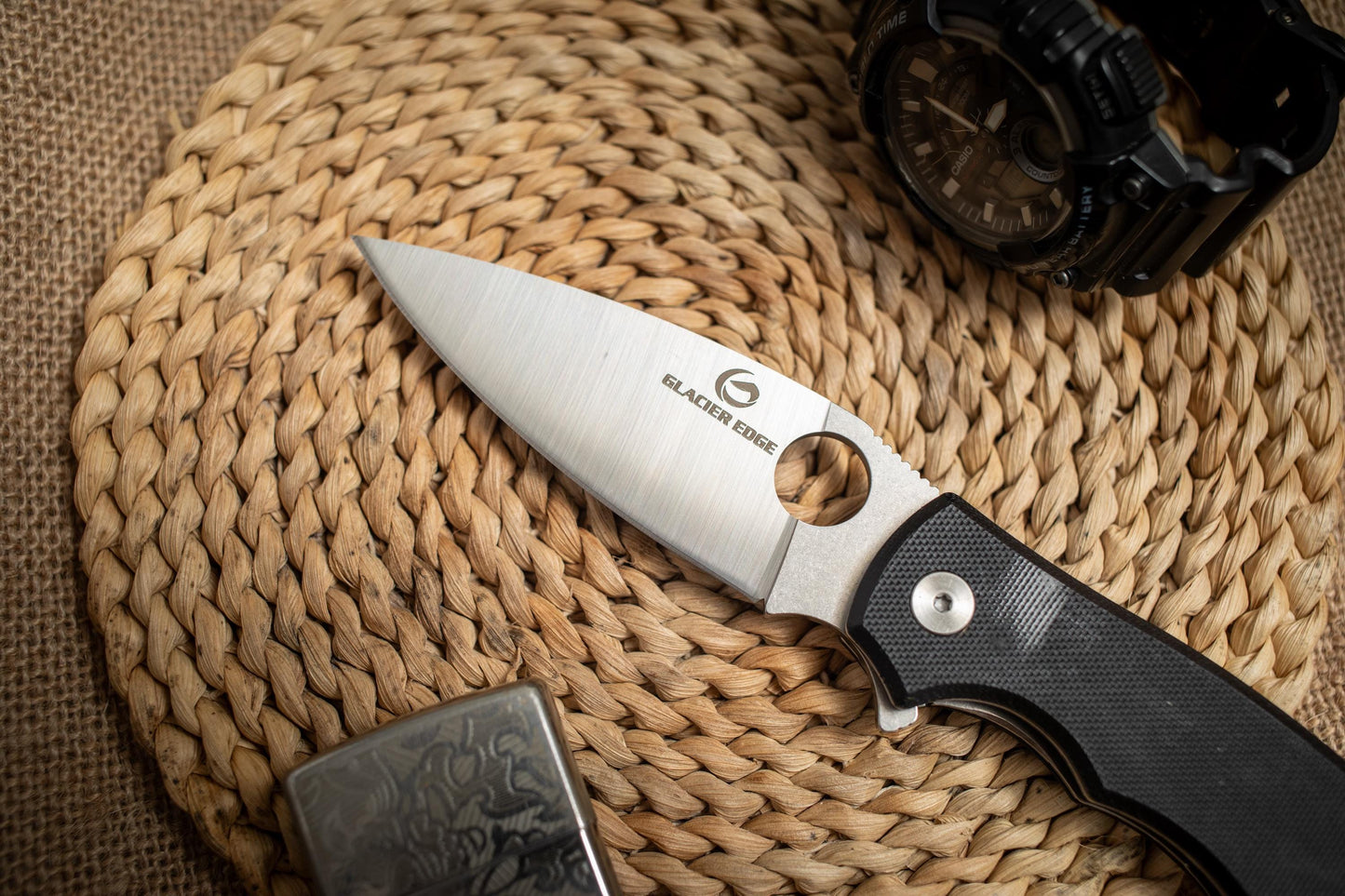 Lightweight G10 Folding EDC Knife – 5Cr14 Steel, Stonewashed Blade, Compact Outdoor Utility Tool