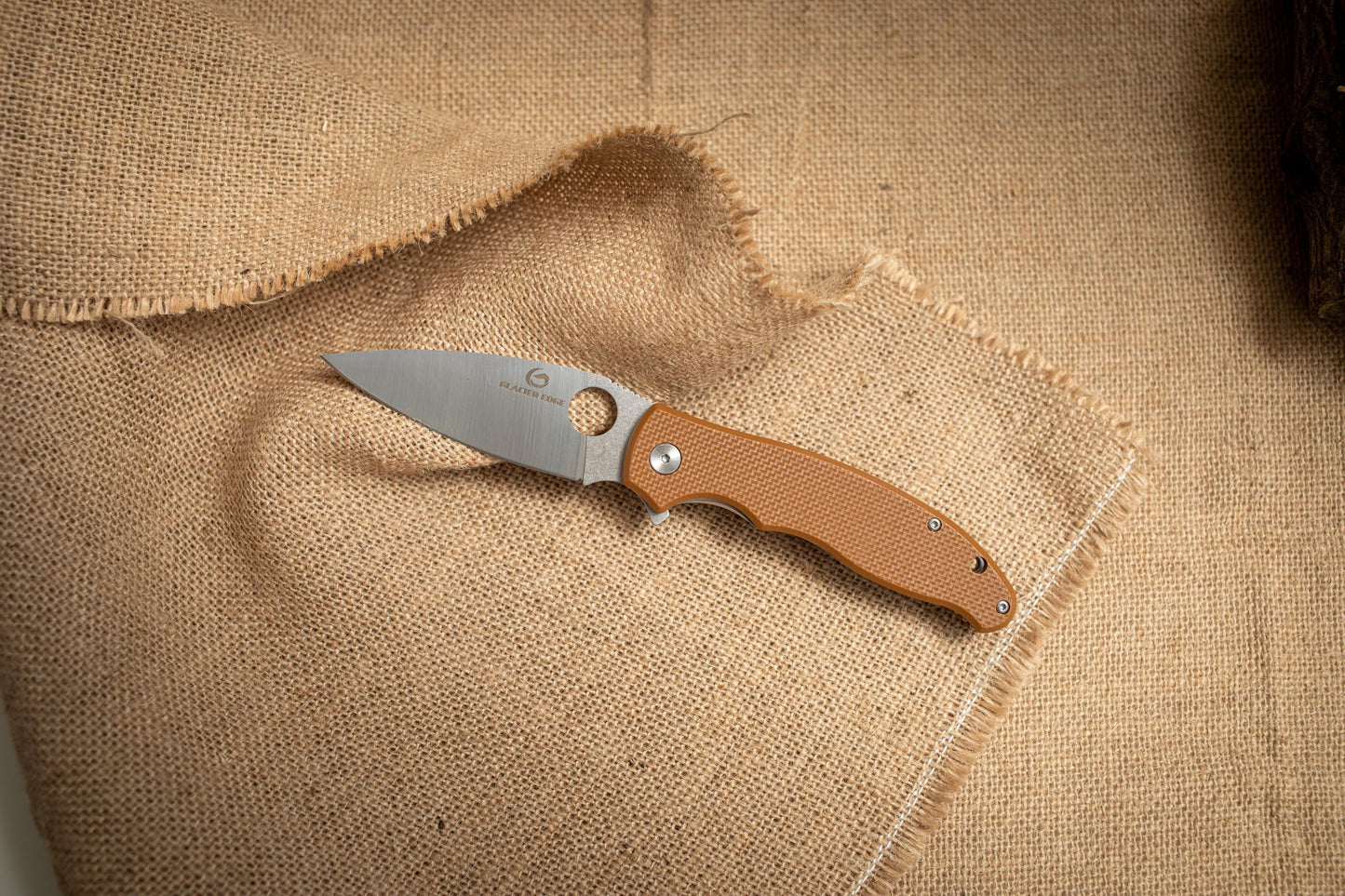 Lightweight Brown G10 Folding EDC Knife – 5Cr14 Steel, Stonewashed Blade, Outdoor Utility Tool
