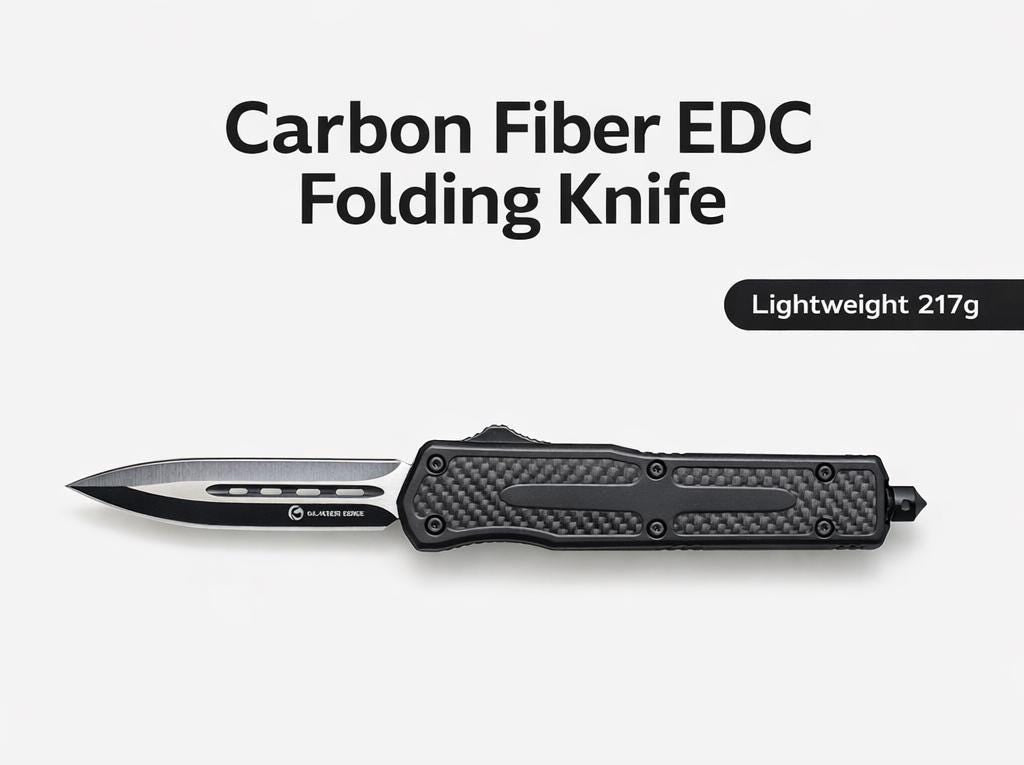 Premium Tactical EDC Knife – Carbon Fiber Handle, Razor Sharp 3Cr13 Steel, Fast Action Knife
