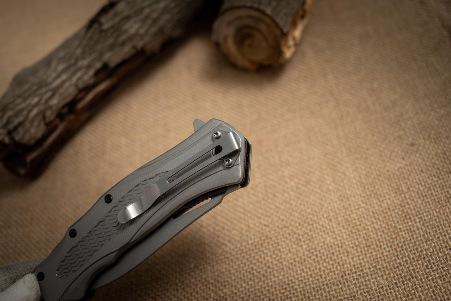 Wood Handle Tactical Folding Knife – Titanium Coated 3Cr13 Blade, Glass Breaker, EDC Utility Tool