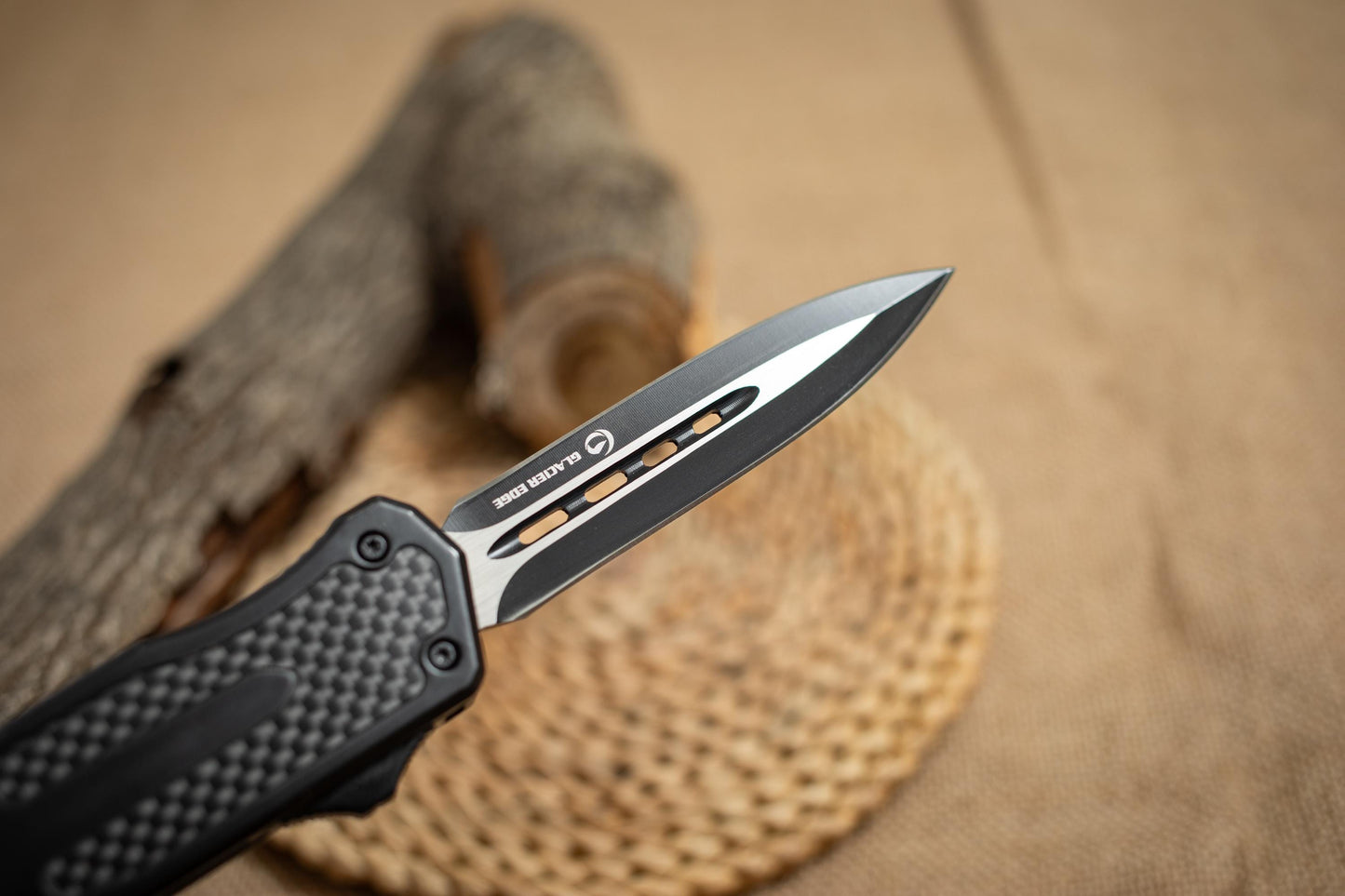 Premium Tactical EDC Knife – Carbon Fiber Handle, Razor Sharp 3Cr13 Steel, Fast Action Knife