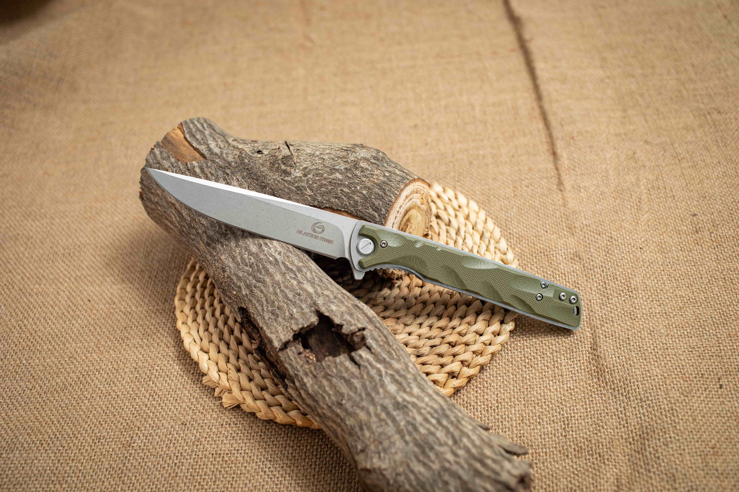 Titanium Stonewashed G10 Folding EDC Knife – Long Blade 5Cr14 Steel, Lightweight Outdoor Utility Tool
