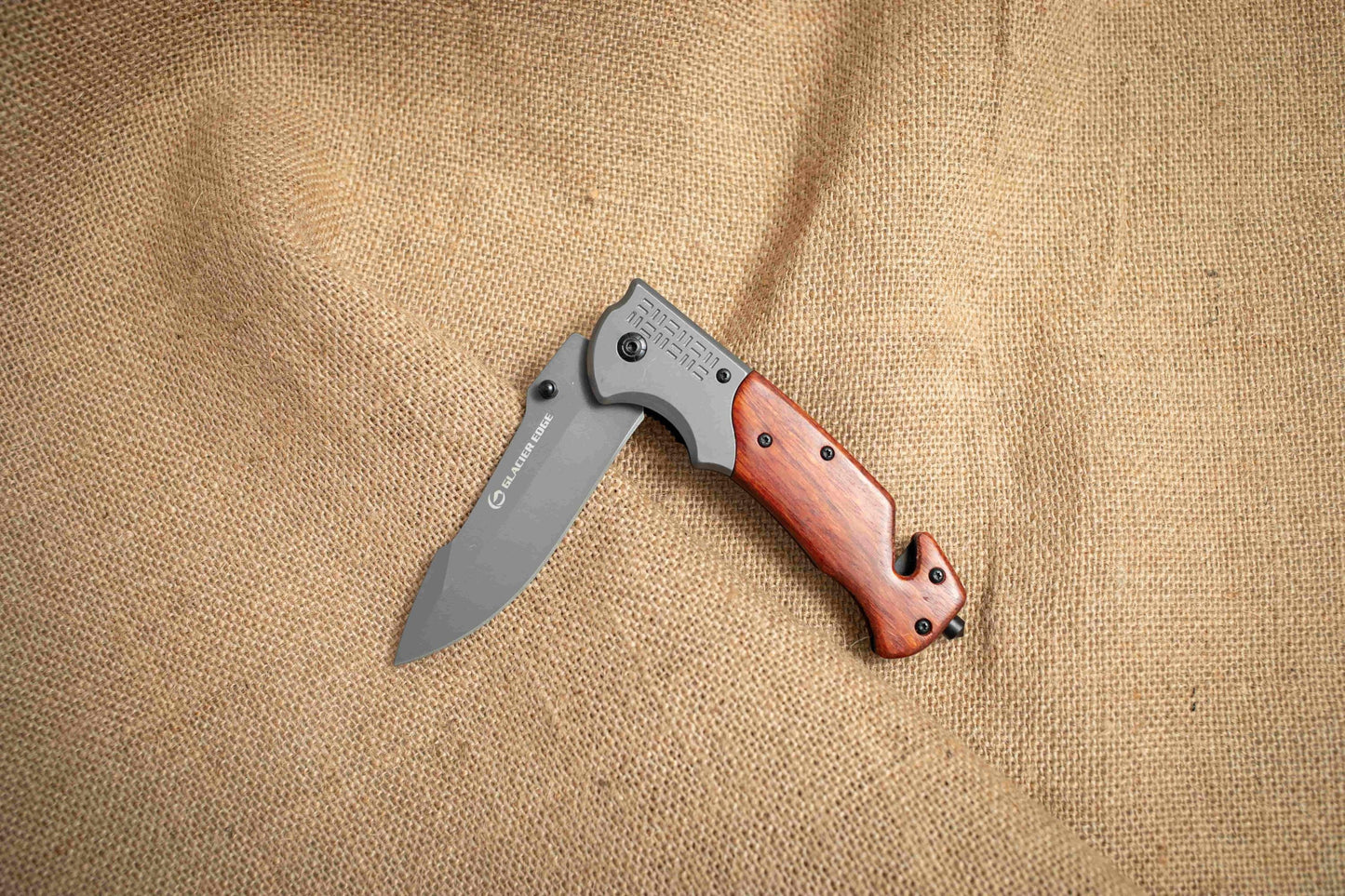 Wood Handle Folding EDC Knife – Titanium Coated 3Cr13 Blade, Premium Pocket Knife Gift