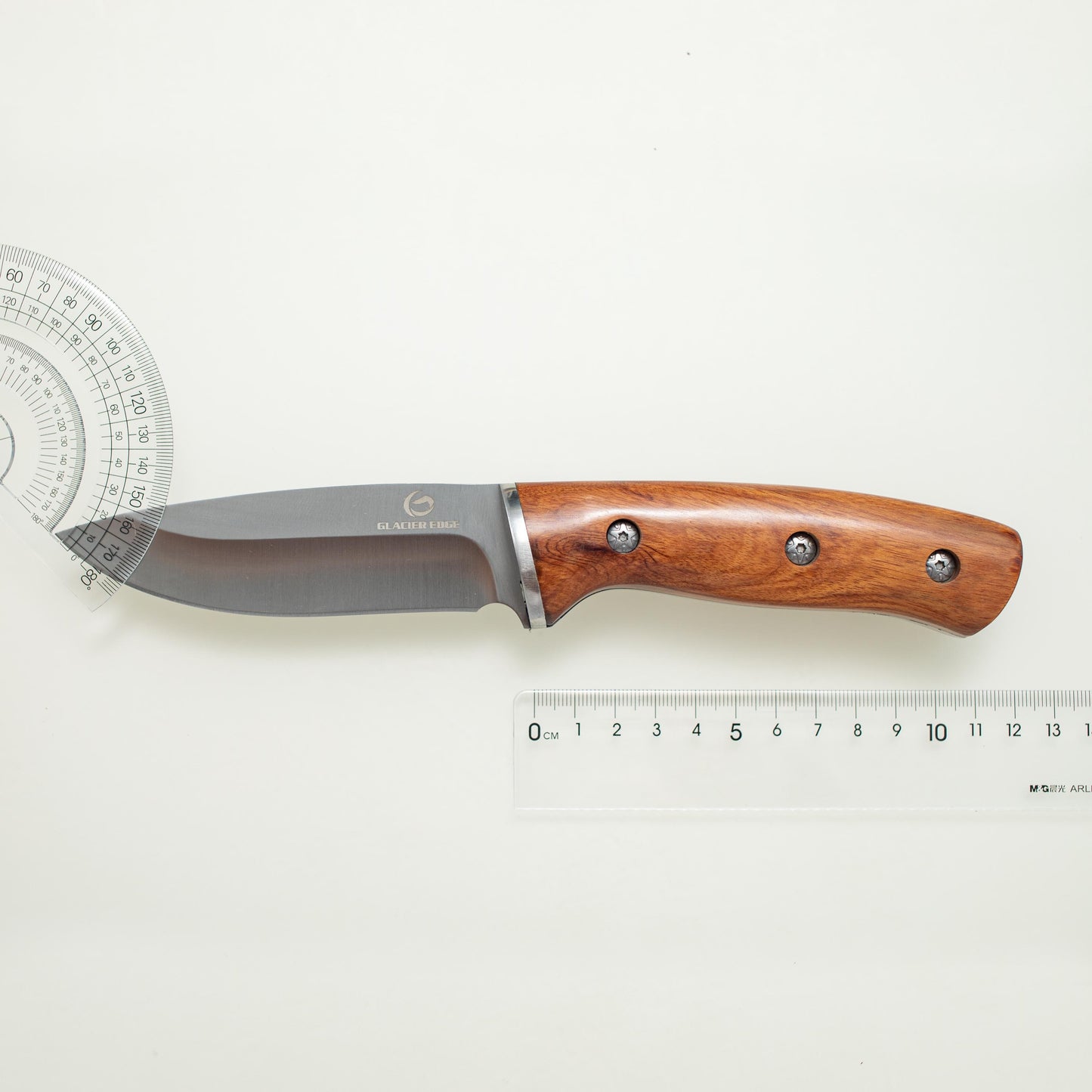 Heavy Duty Hunting Knife – Full Tang 4mm Blade, Wood Handle with Leather Sheath