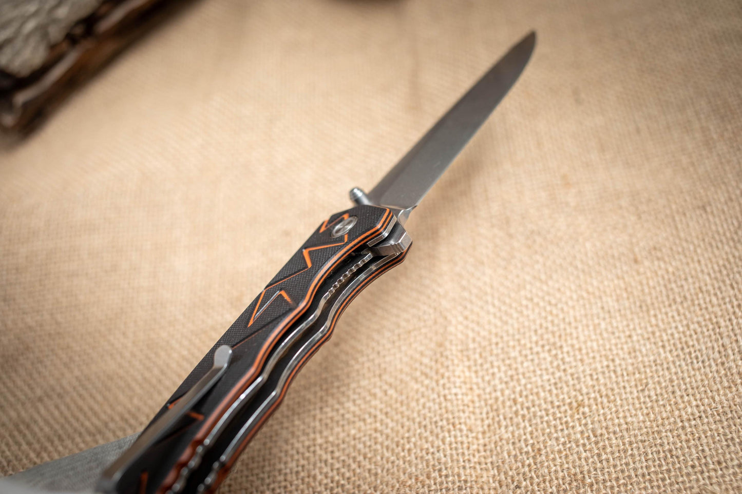 Textured G10 Folding EDC Knife – 5Cr14 Stonewashed Blade, Lightweight Outdoor Utility Tool